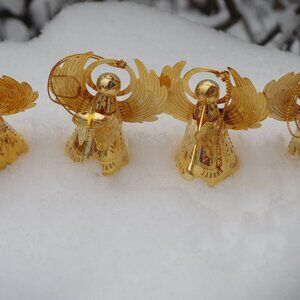 Vintage Angel Ornaments Gold -Plated Brass Hanging Ornaments